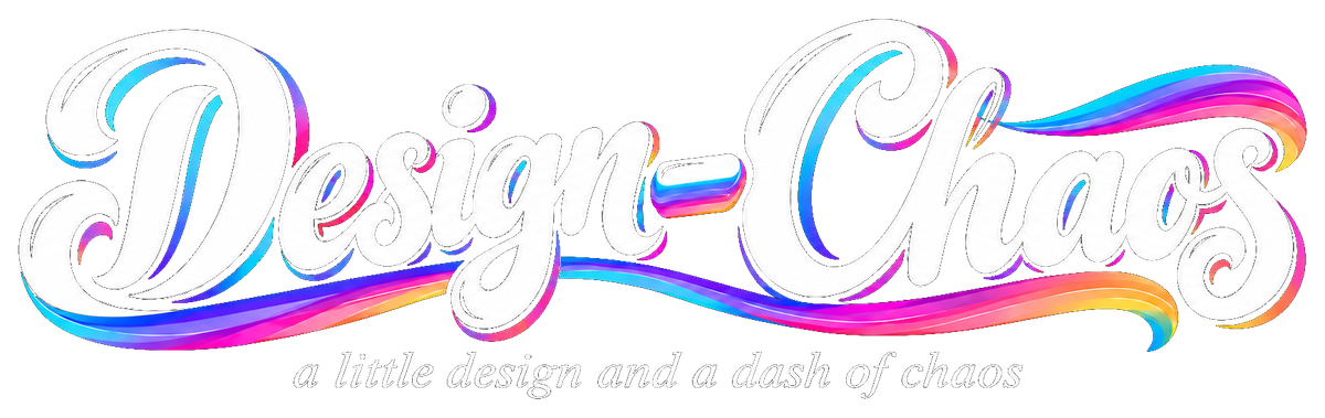 Design-Chaos, white on ink