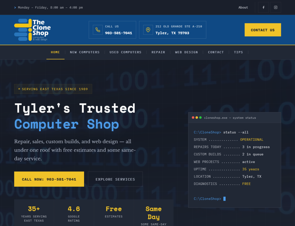 The Clone Shop Website